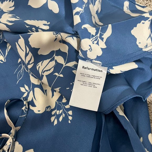 💜SPECIAL SALE💜Reformation Alisal Silk Dress in Cyanotype - Picture 12 of 16